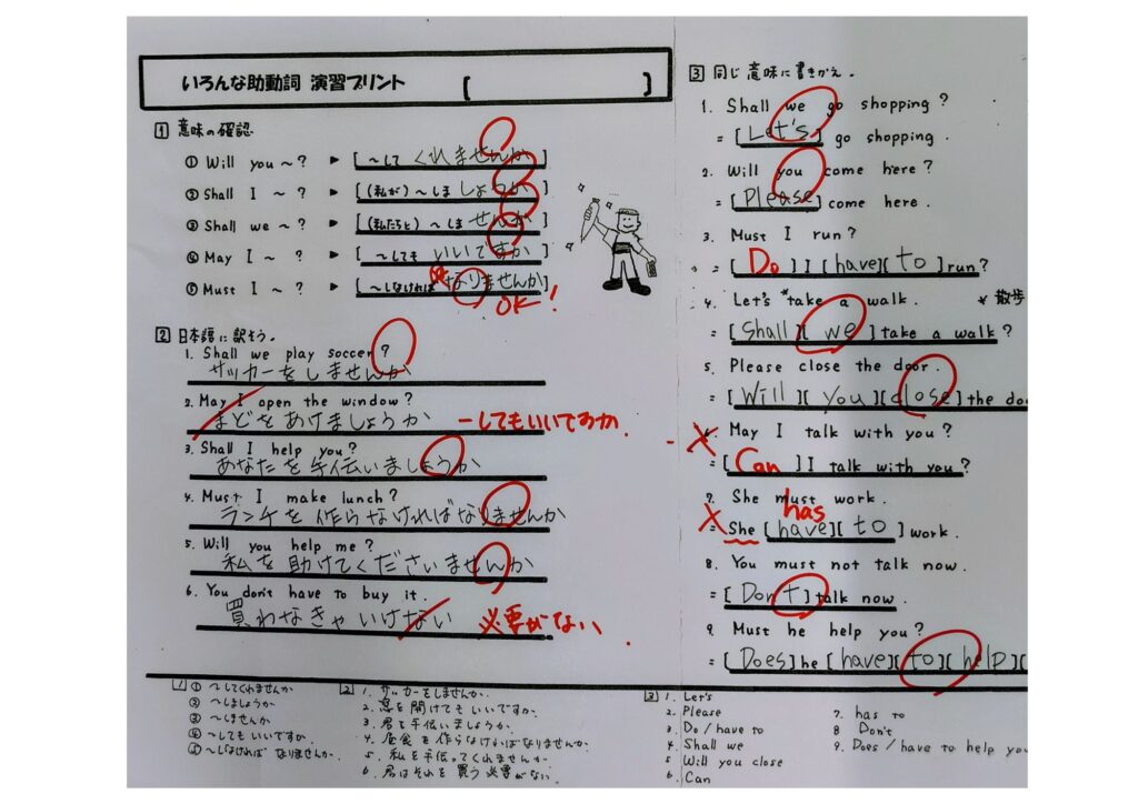 助動詞プリント
