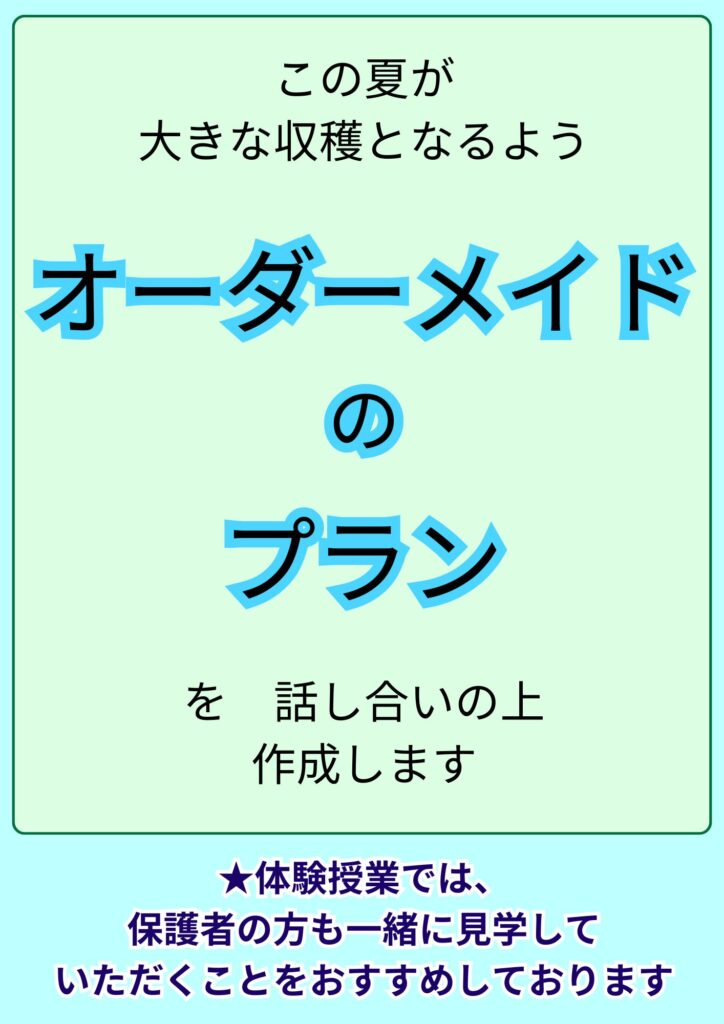 オーダーメイドのプラン